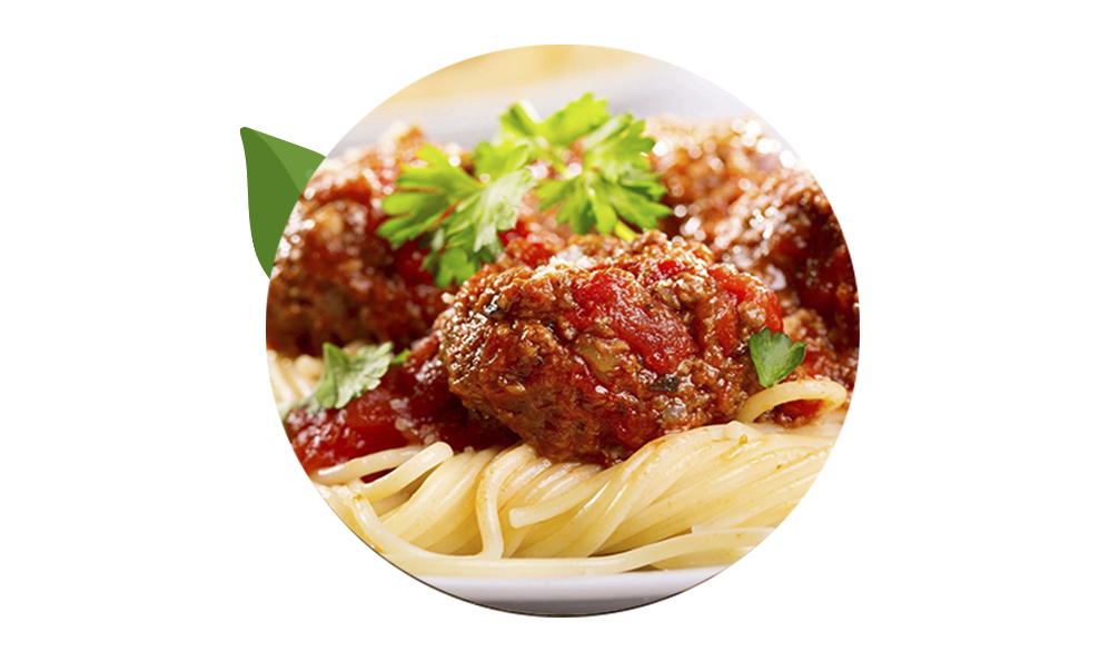 Spaghetti with meatballs and tomato sauce