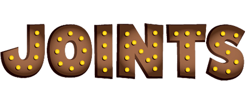 Marquee-style illuminated JOINTS sign